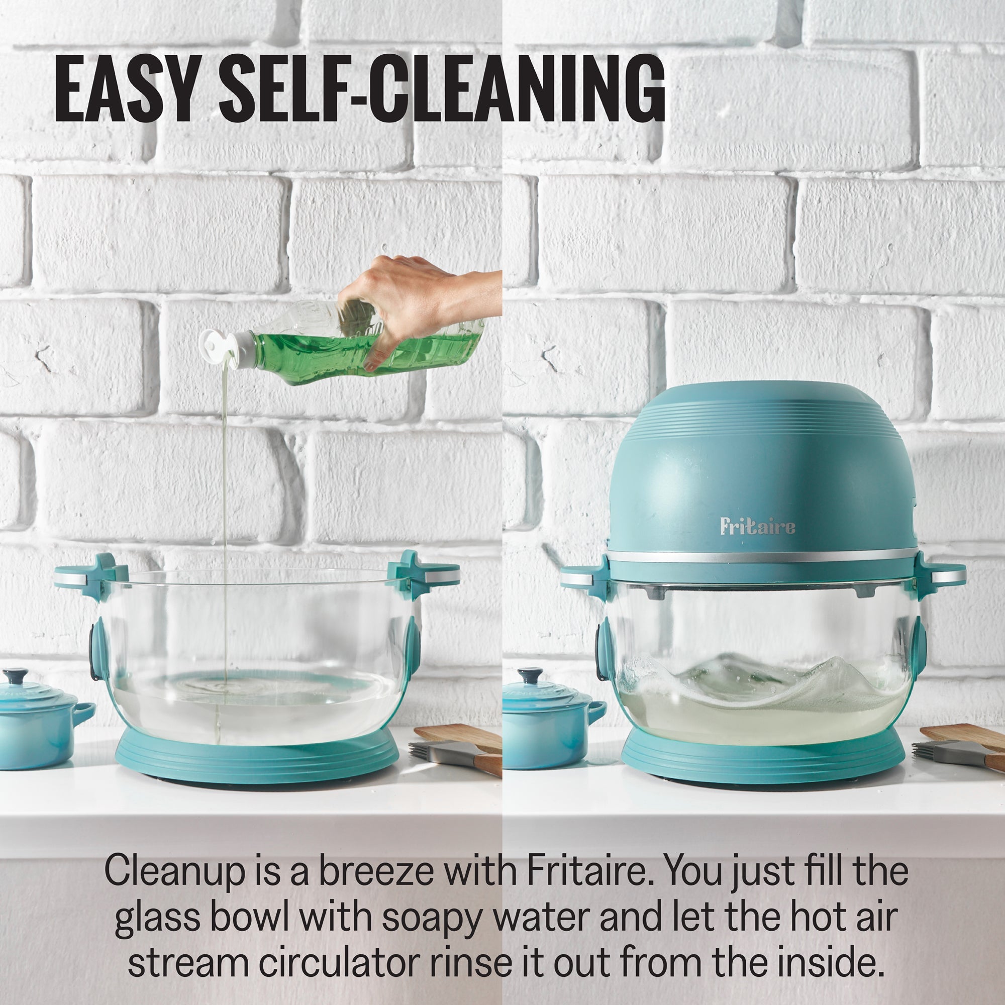 The Self-Cleaning Glass Bowl Air Fryer - ORANGE