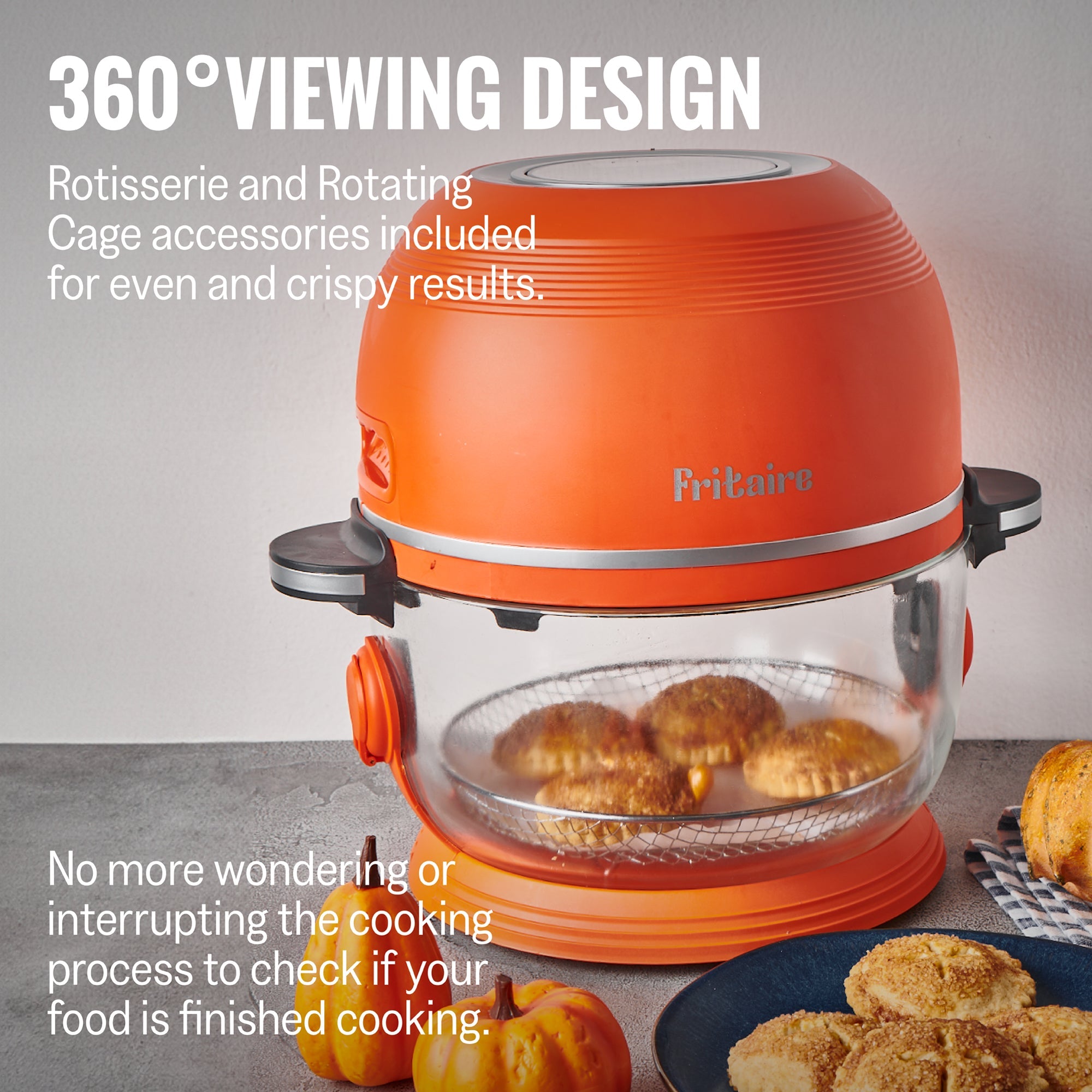 The Self-Cleaning Glass Bowl Air Fryer - ORANGE