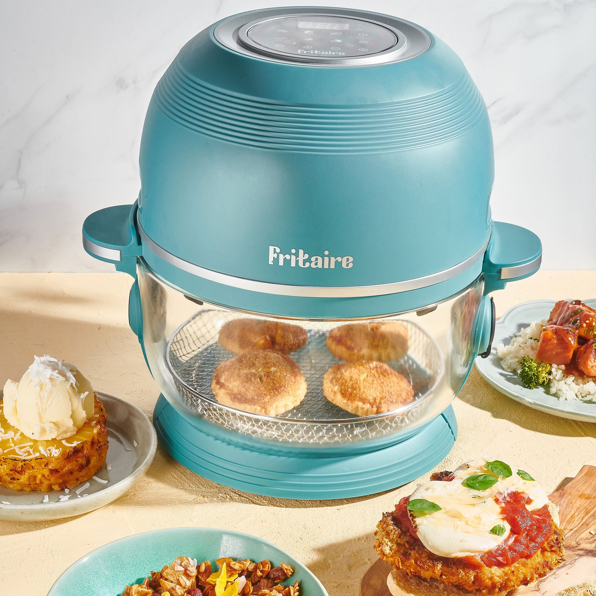 The Self-Cleaning Glass Bowl Air Fryer - TEAL