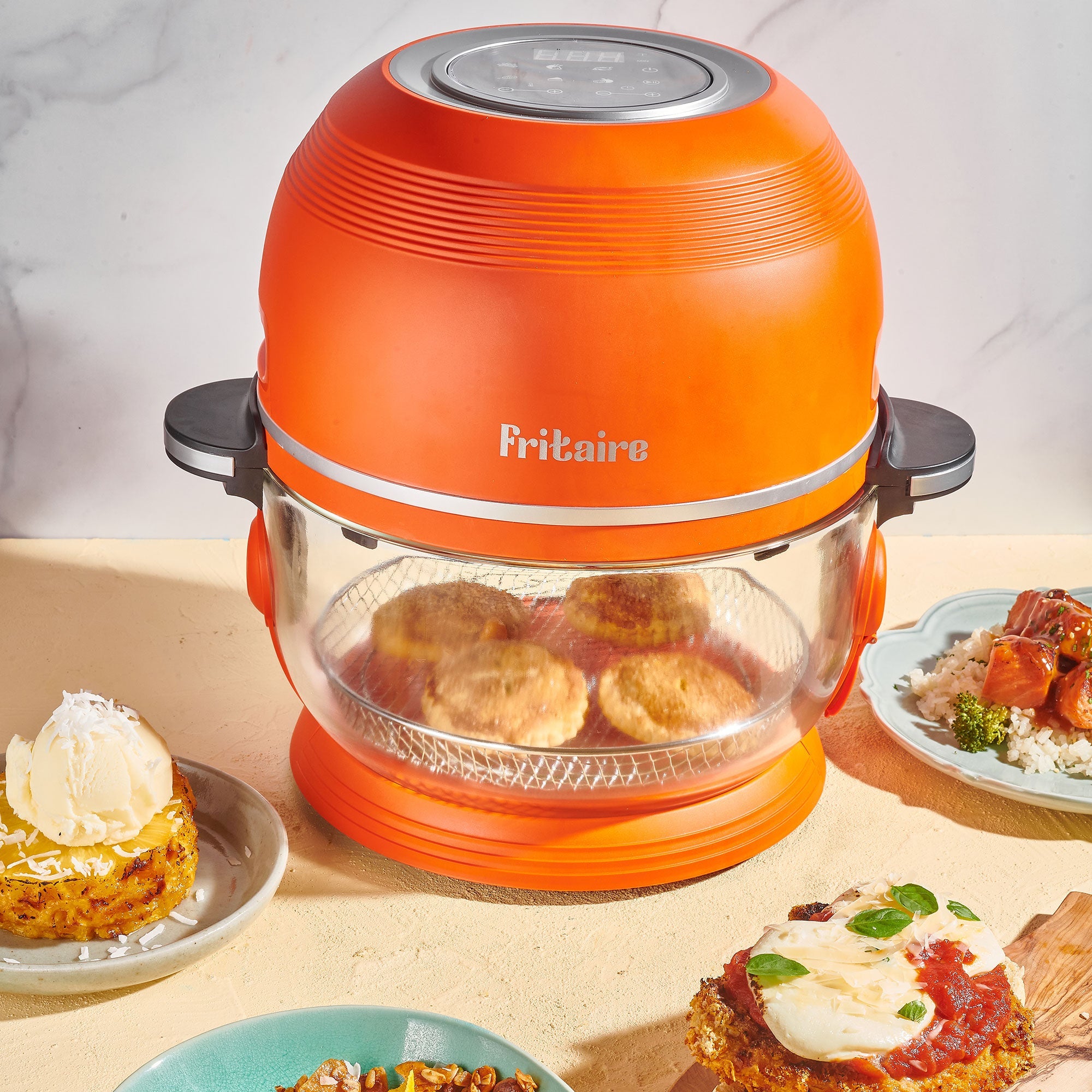 The Self-Cleaning Glass Bowl Air Fryer - ORANGE