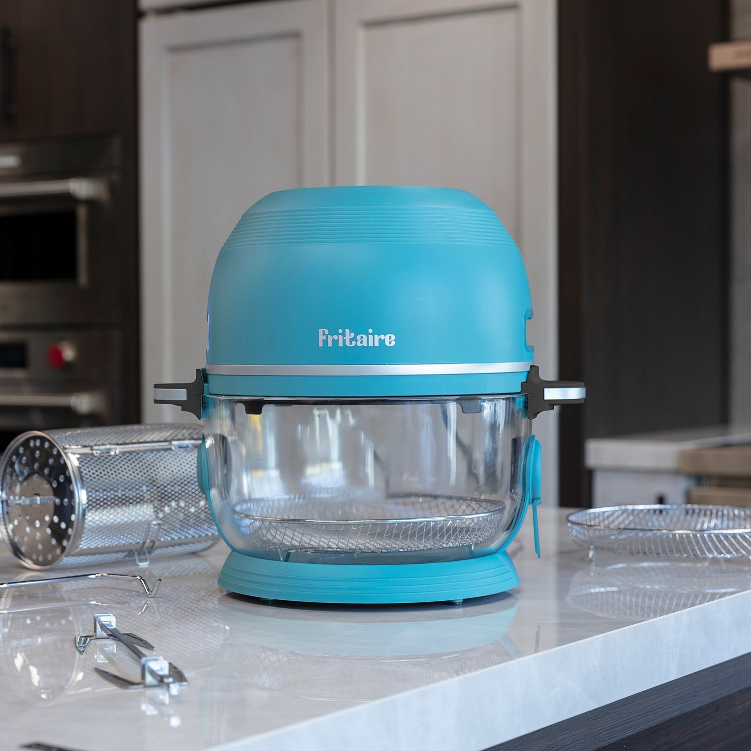 The Self-Cleaning Glass Bowl Air Fryer - TEAL